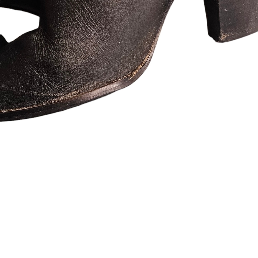 Zara black Studded Women's bootie Shoes 3.5" Chunk Heel Zipper Closure EU 39 - Picture 11 of 13